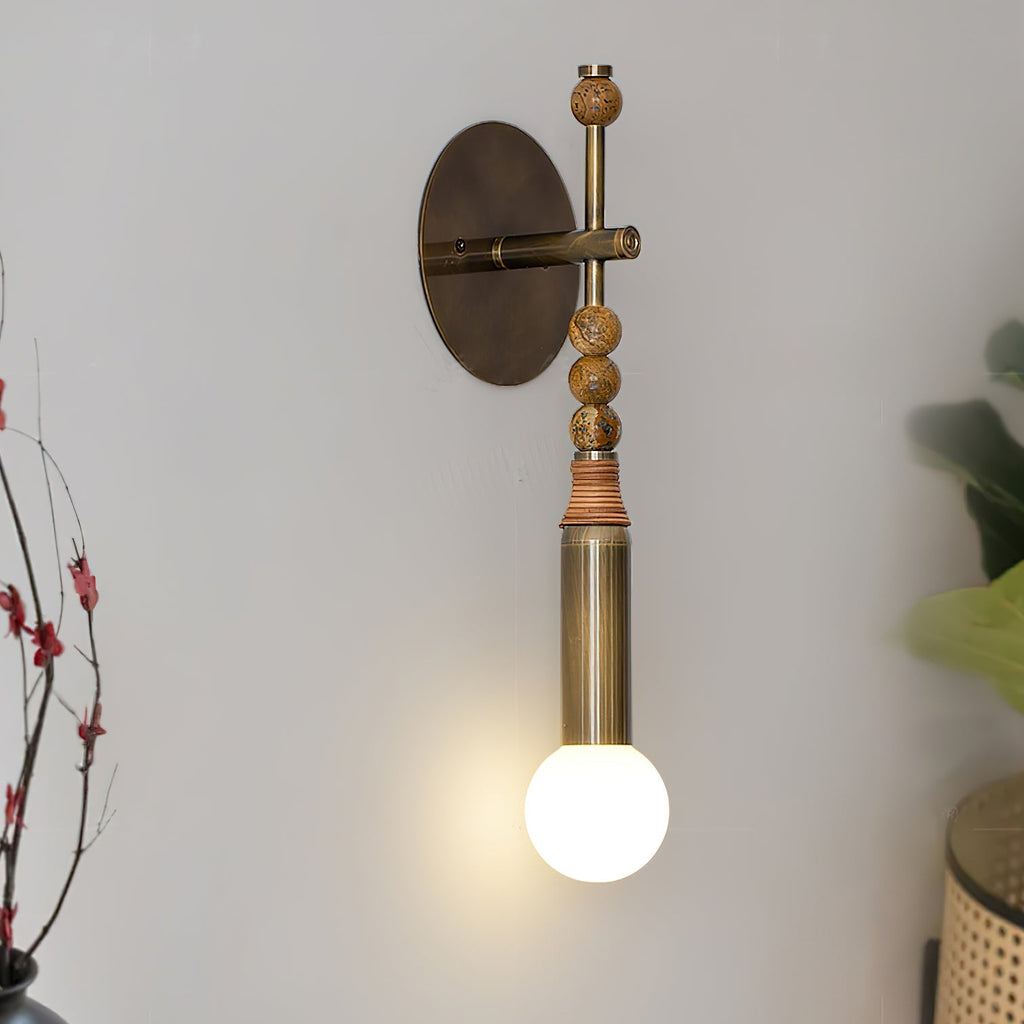 Lampă de perete Toam din marmură și alamă | Design inspirat de Persepolis, cu finisaj din alamă antichizată, 18.9 și 27.6 inch – Lamylie