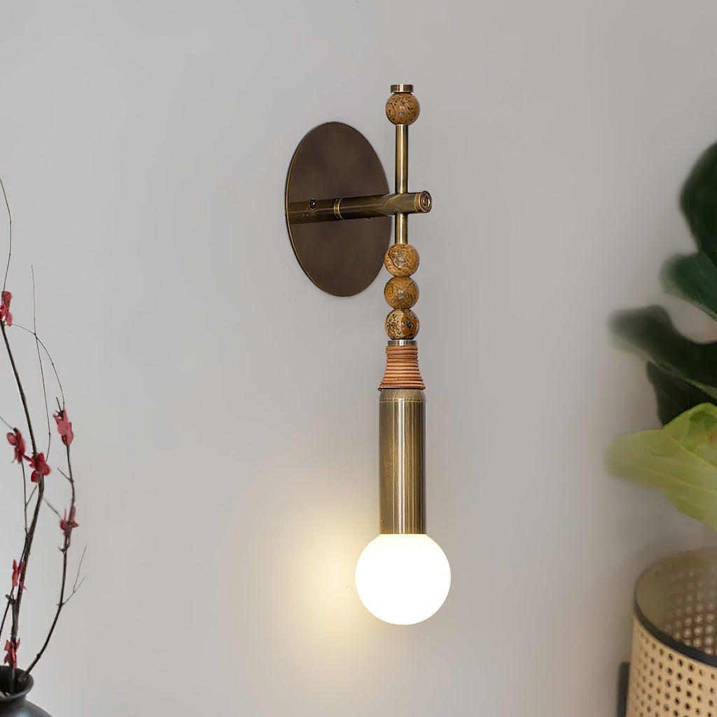 Lampă de perete Toam din marmură și alamă | Design inspirat de Persepolis, cu finisaj din alamă antichizată, 18.9 și 27.6 inch – Lamylie