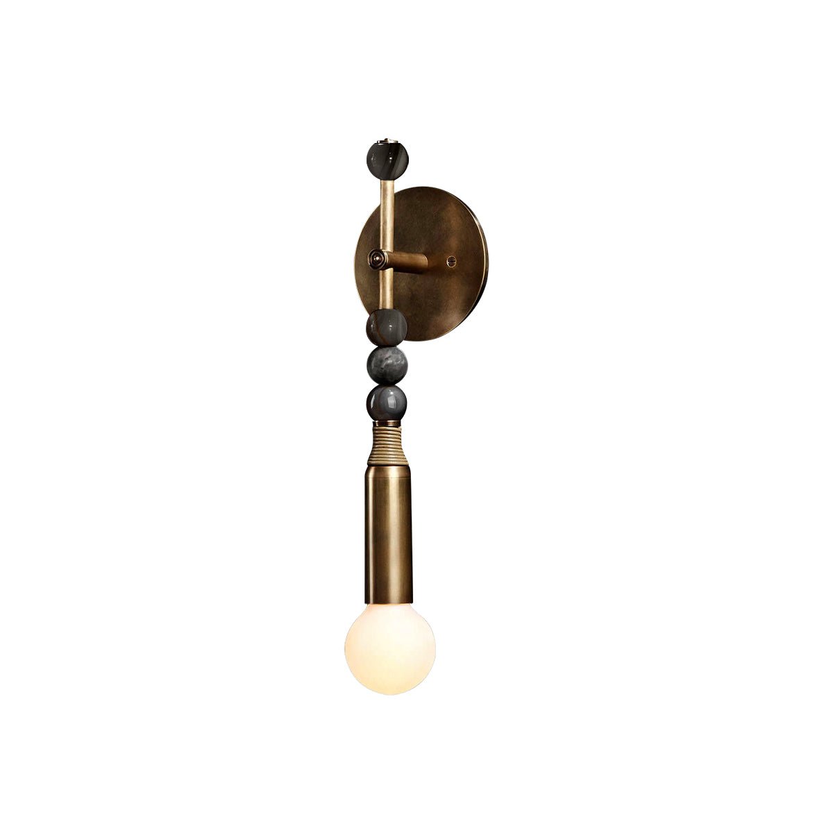 Nástěnná lampa Toam z mramoru a mosazi | design inspirovaný Persepolis se staromosaznou povrchovou úpravou, 18.9 a 27.6 inch – Lamylie