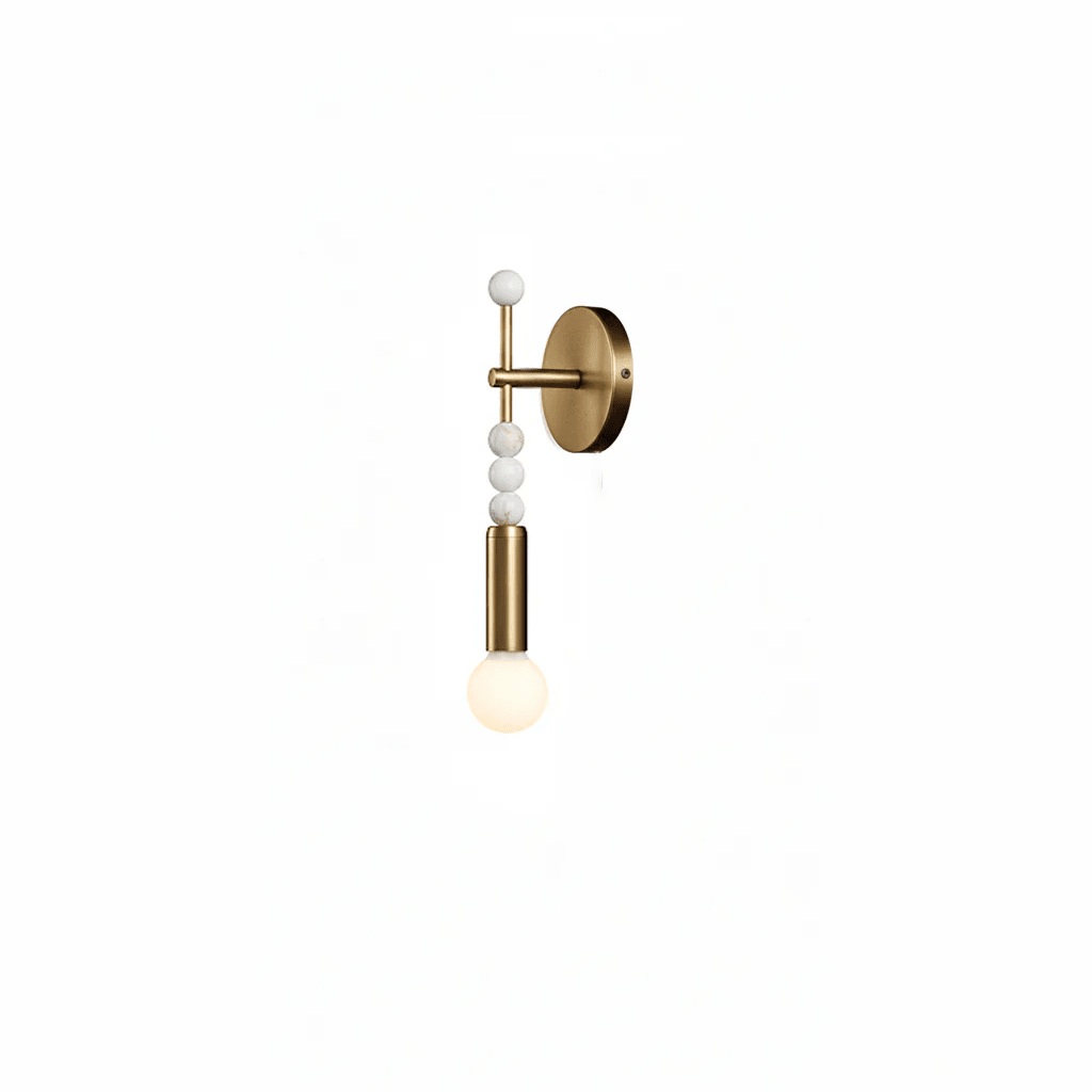 Lampă de perete Toam din marmură și alamă | Design inspirat de Persepolis, cu finisaj din alamă antichizată, 18.9 și 27.6 inch – Lamylie