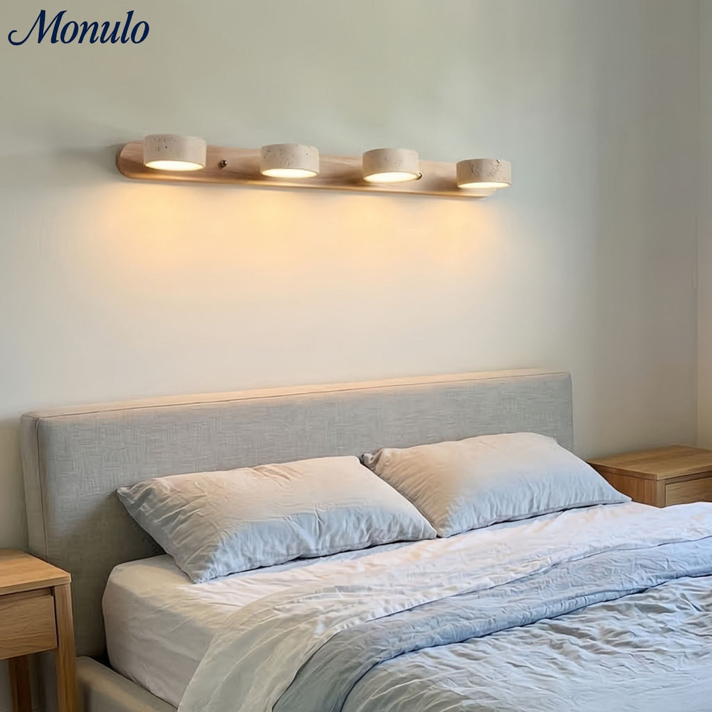 Wandleuchte mit mehreren Lichtpunkten Naturstein moderne Badezimmerbeleuchtung warmweiß kaltweiß 2-3-4 Lichter Steinleuchte - Lamylie