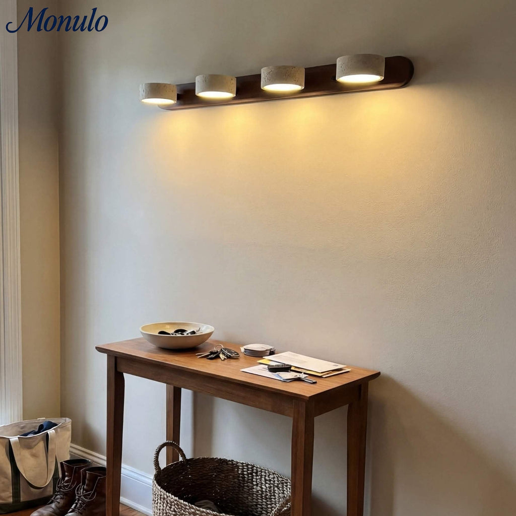 Wandleuchte mit mehreren Lichtpunkten Naturstein moderne Badezimmerbeleuchtung warmweiß kaltweiß 2-3-4 Lichter Steinleuchte - Lamylie