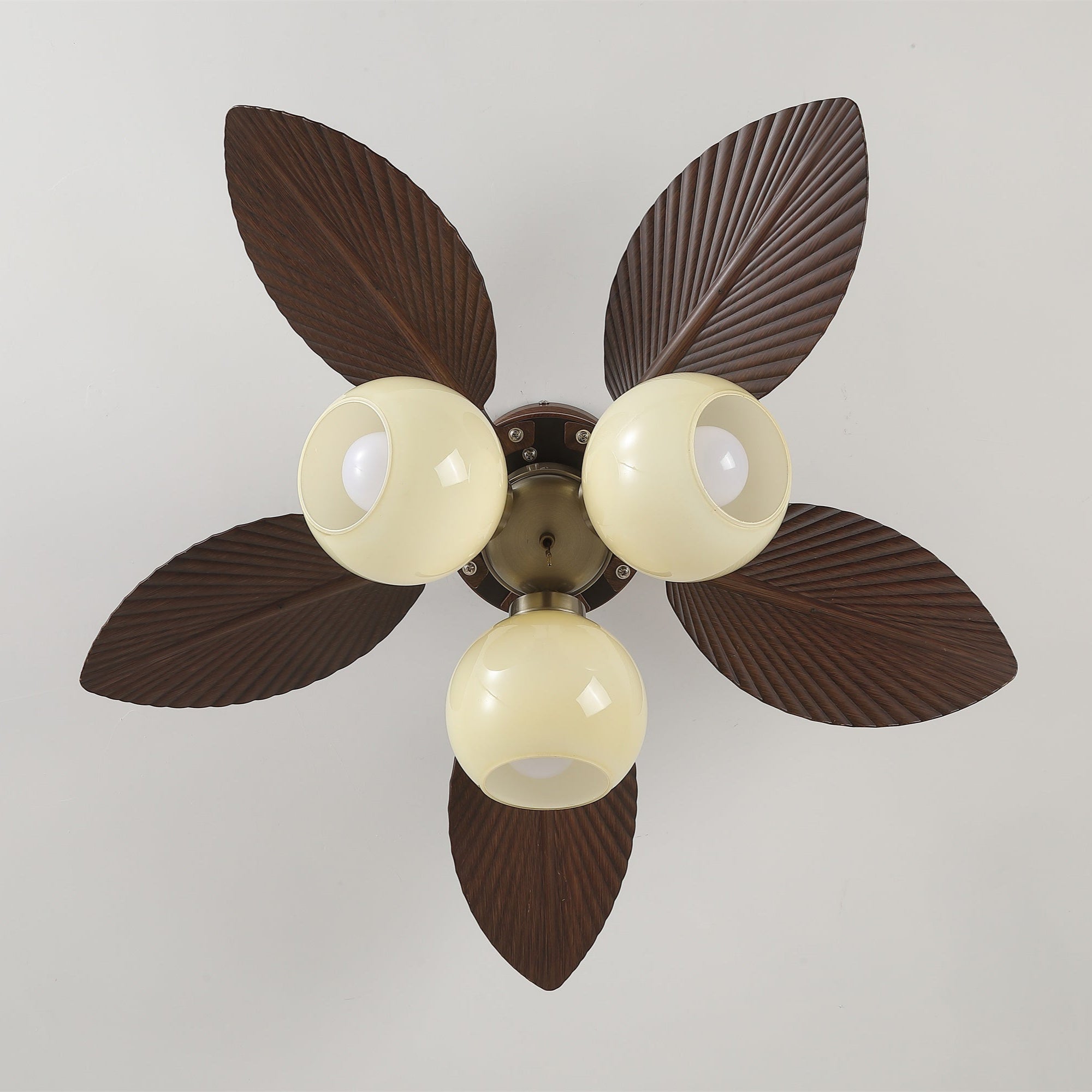 Ceiling Fan with Lighting Oak Finish ø80cm Dimmable Remote Control 6 Speeds Modern Interior Fan with Light Shade Beige - Lamylie