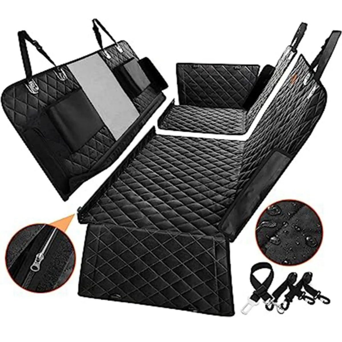 Furride 6-In-1 Waterproof Dog Car Seat Protector — Hammock, Bench & Cargo Liner