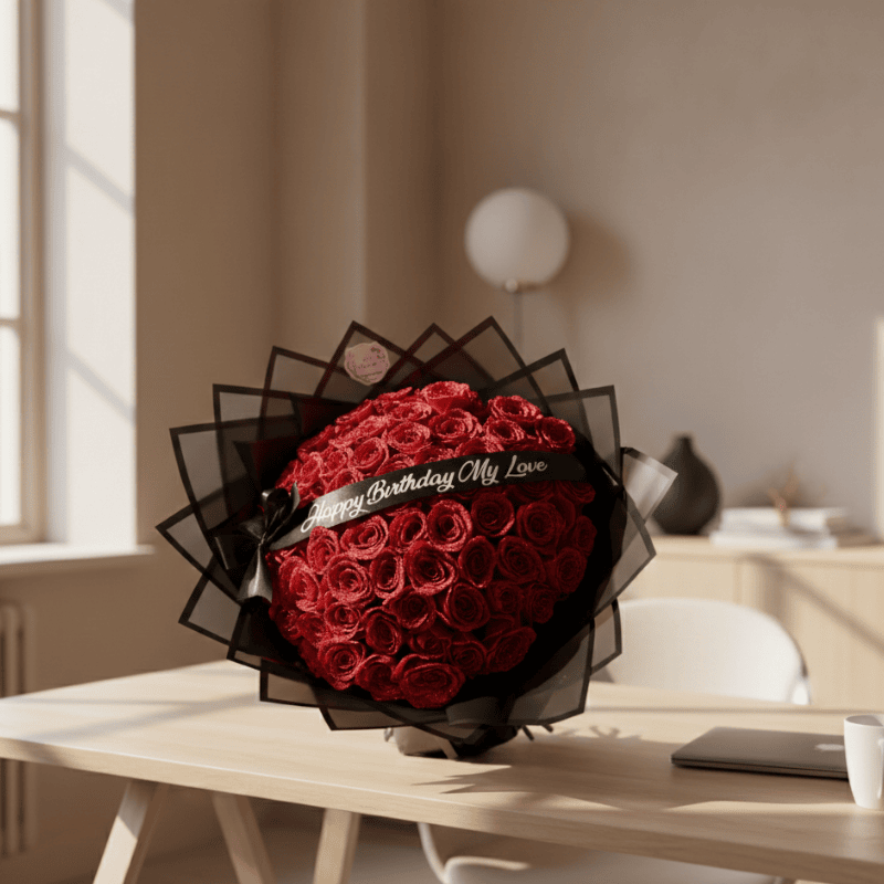 LoveGlow Rosalune örök rózsa — tartósított virág, gondozásmentes dekoráció