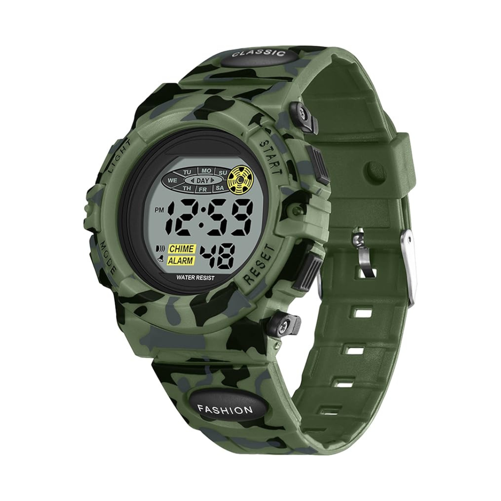 Montre numérique étanche et résistante aux chocs pour enfants | Fonction date, alarme et chronomètre | Montre de sport éducative avec éclairage | Bracelet en silicone PU pour garçons et filles de 6 à 15 ans - Lamylie