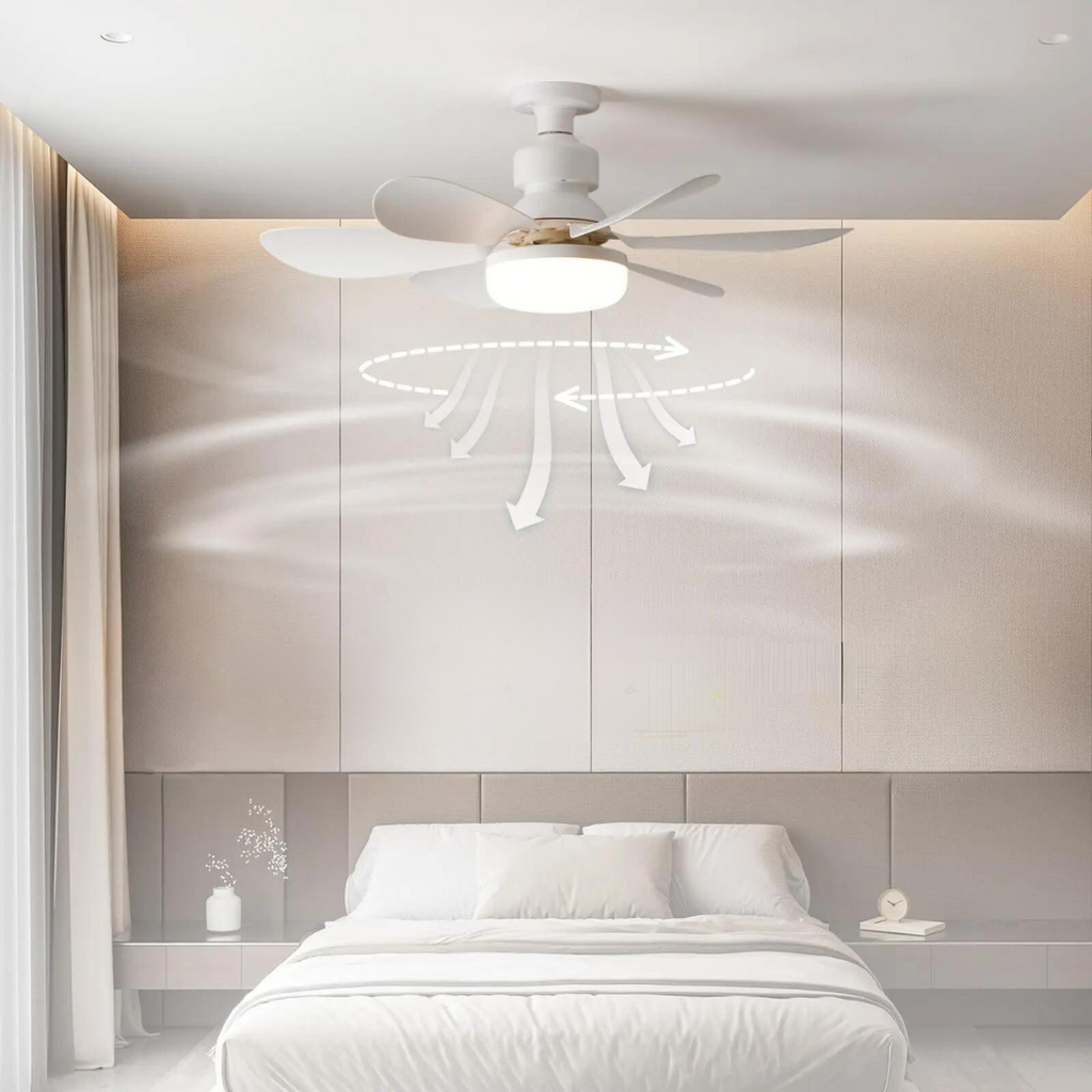 Ceiling Fan with Light | Adjustable Wind Speed & LED | 3 Speeds | Remote Control | Silent Motor | Modern Design - Lamylie