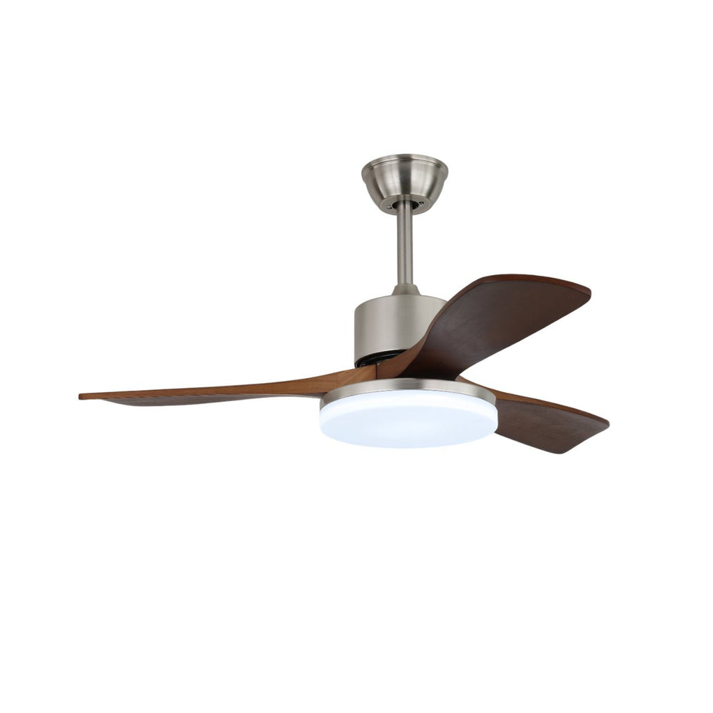 מאוורר תקרה Selora עם תאורה | פליז ועץ | עיצוב מודרני עם שלט רחוק | 6 מהירויות | LED בהספק 48W עם עמעום | Ø106 ס״מ או Ø132 ס״מ | מנורת תקרה יוקרתית ומערכת קירור | כולל שלט רחוק - Lamylie