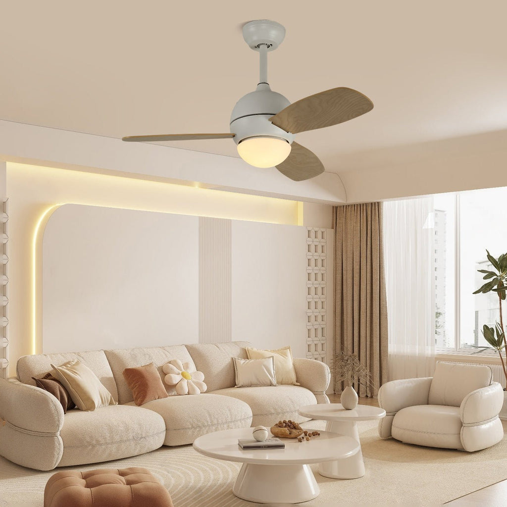 مروحة سقف بإضاءة، تصميم بسيط، 3 شفرات - لاميليي