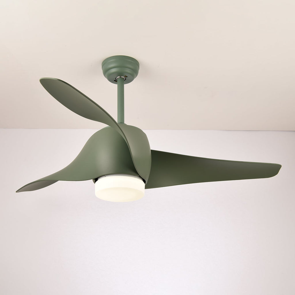 Ceiling Fan with Lighting 132 cm Adjustable Quiet Motor and Remote Control for Living Room Bedroom - Lamylie
