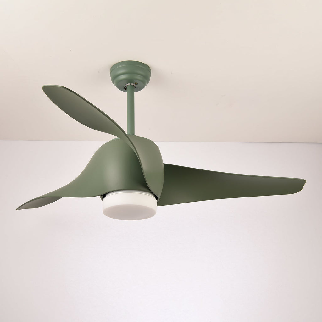 Ceiling Fan with Lighting 132 cm Adjustable Quiet Motor and Remote Control for Living Room Bedroom - Lamylie