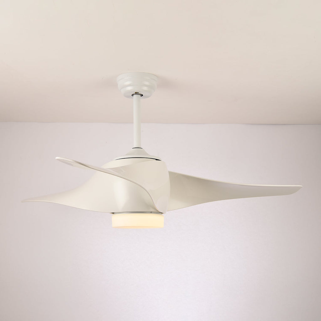 Ceiling Fan with Lighting 132 cm Adjustable Quiet Motor and Remote Control for Living Room Bedroom - Lamylie
