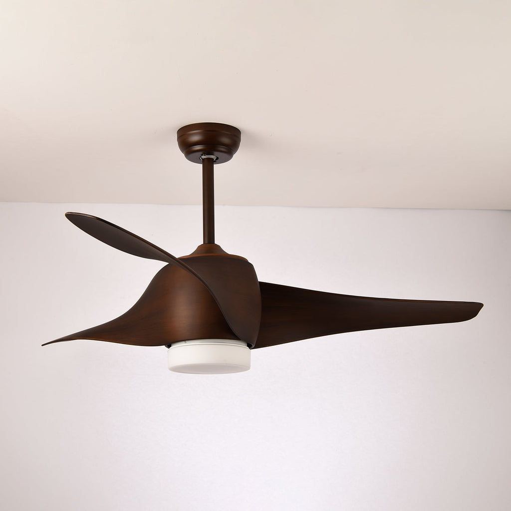 Ceiling Fan with Lighting 132 cm Adjustable Quiet Motor and Remote Control for Living Room Bedroom - Lamylie