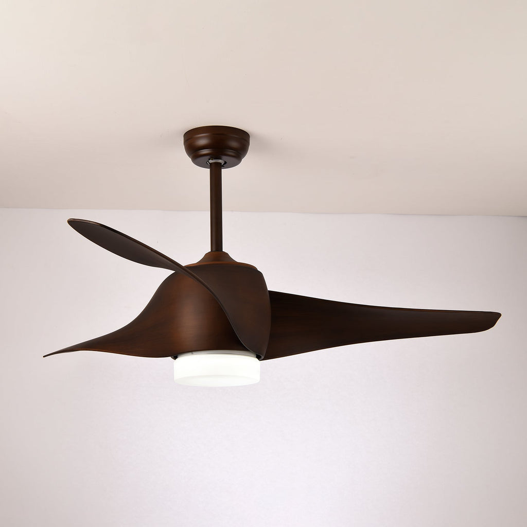 Ceiling Fan with Lighting 132 cm Adjustable Quiet Motor and Remote Control for Living Room Bedroom - Lamylie