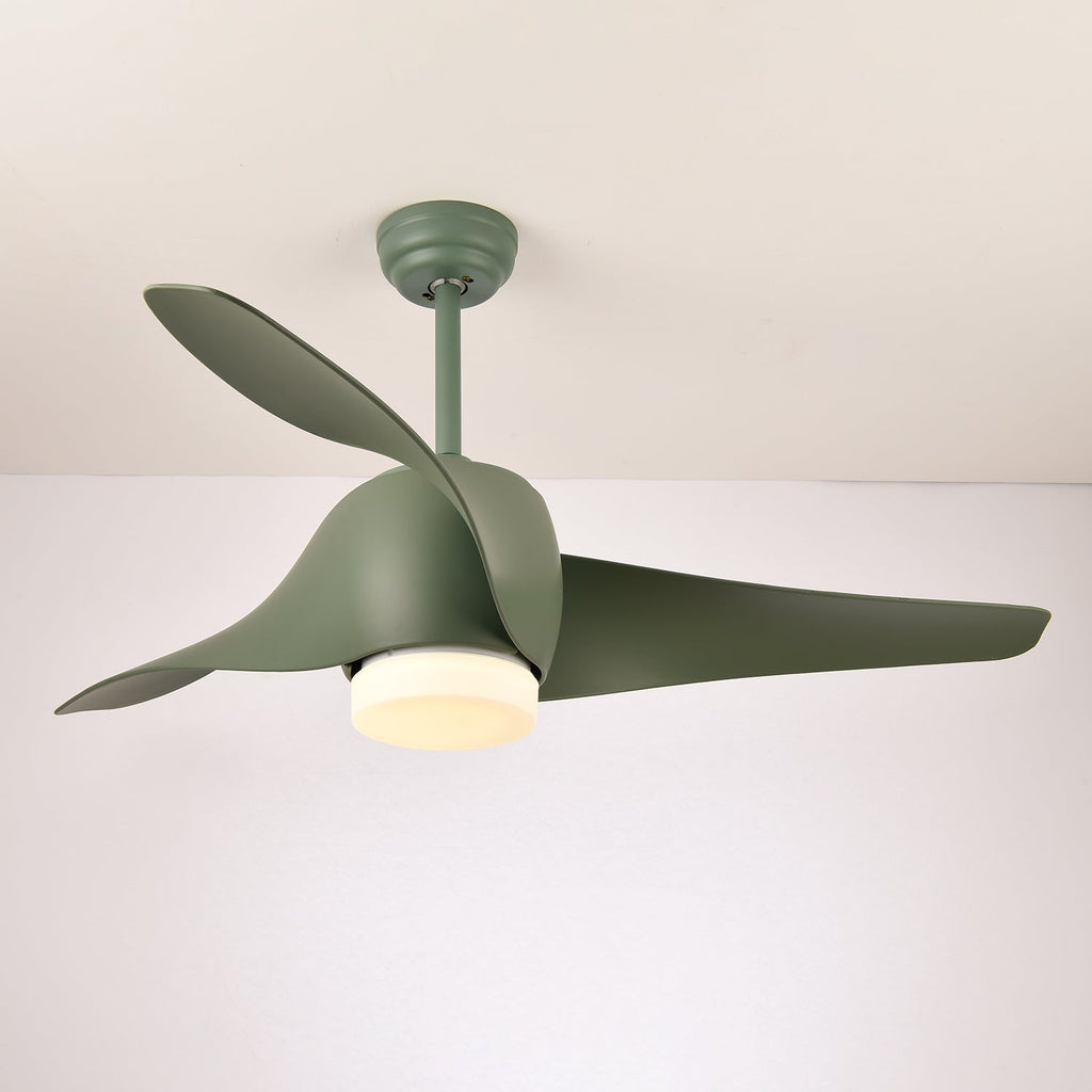 Ceiling Fan with Lighting 132 cm Adjustable Quiet Motor and Remote Control for Living Room Bedroom - Lamylie