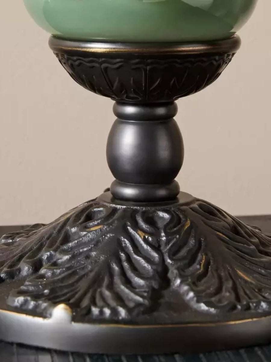 Vintage Glass Table Lamp with Brass or Black Finish - Lamylie