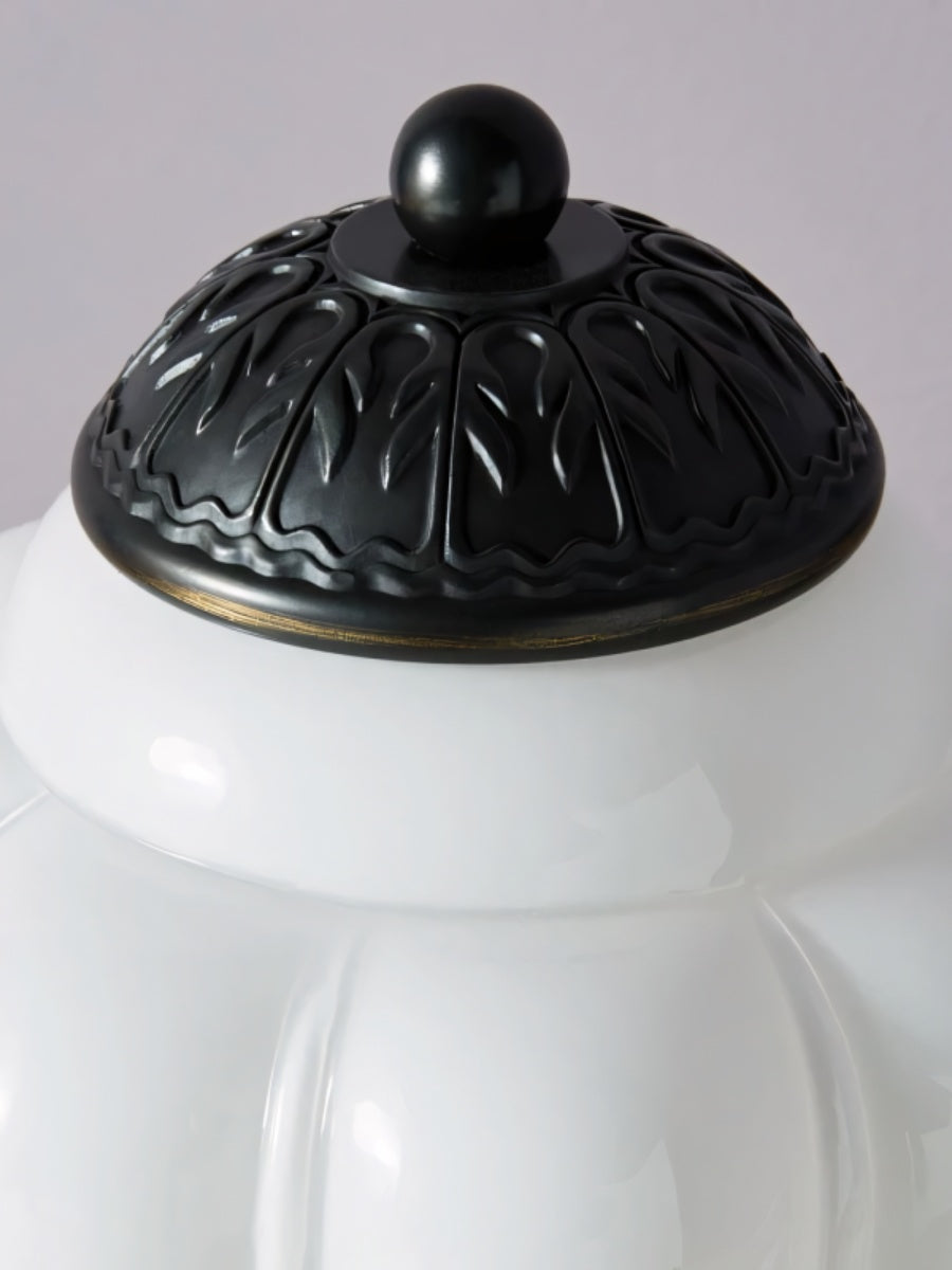 Vintage Glass Table Lamp with Brass or Black Finish - Lamylie