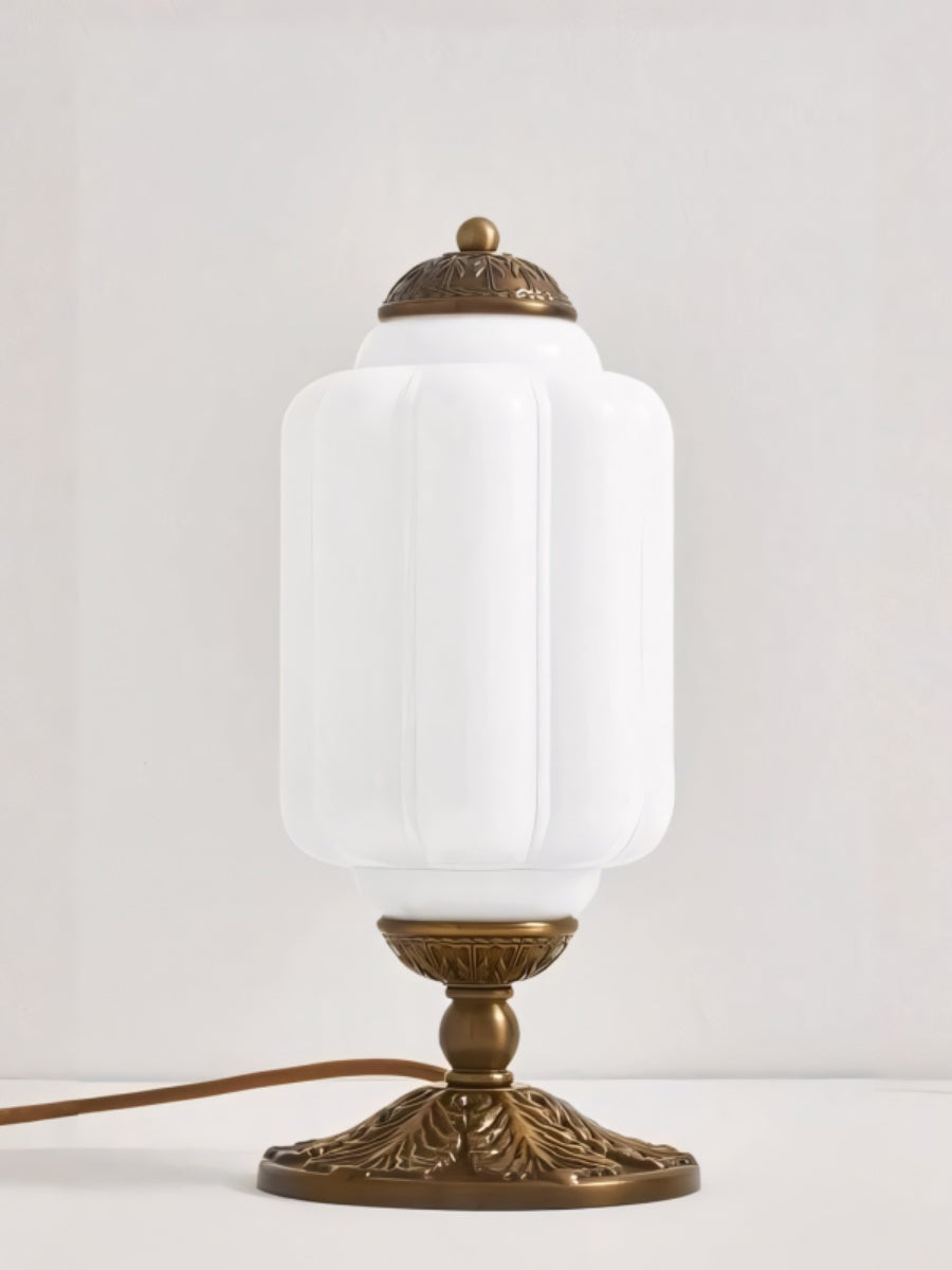 Vintage Glass Table Lamp with Brass or Black Finish - Lamylie