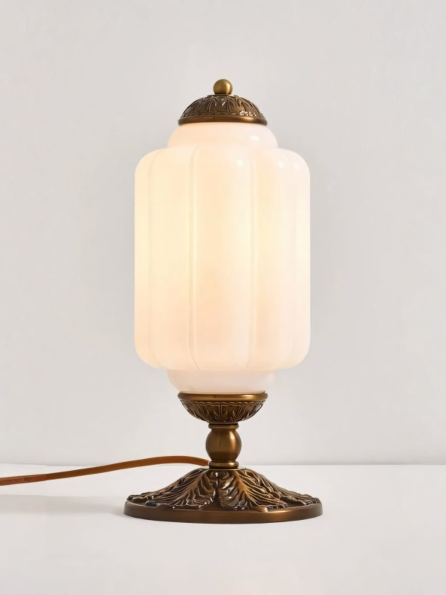 Vintage Glass Table Lamp with Brass or Black Finish - Lamylie