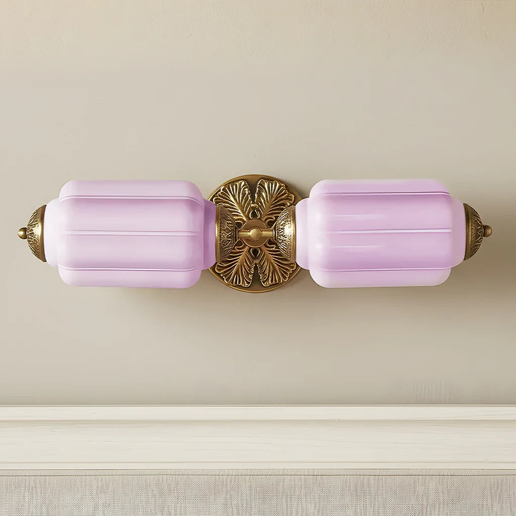 Vintage Art Deco Milk Glass Eloise Vanity Light Fixture