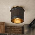 Vintage Black Metal Industrial Ceiling Lamp Rustic Design | Flush Mount for Kitchen Bedroom Hall - Lamylie