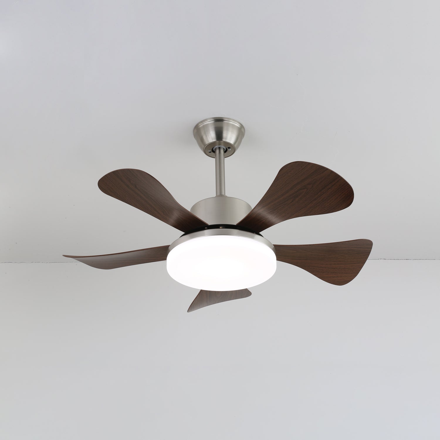 Ventilator de tavan cu iluminare LED Ø91 cm, din lemn și metal, cu 6 viteze și telecomandă, design modern, pentru utilizare în interior, în living și dormitoare – Lamylie