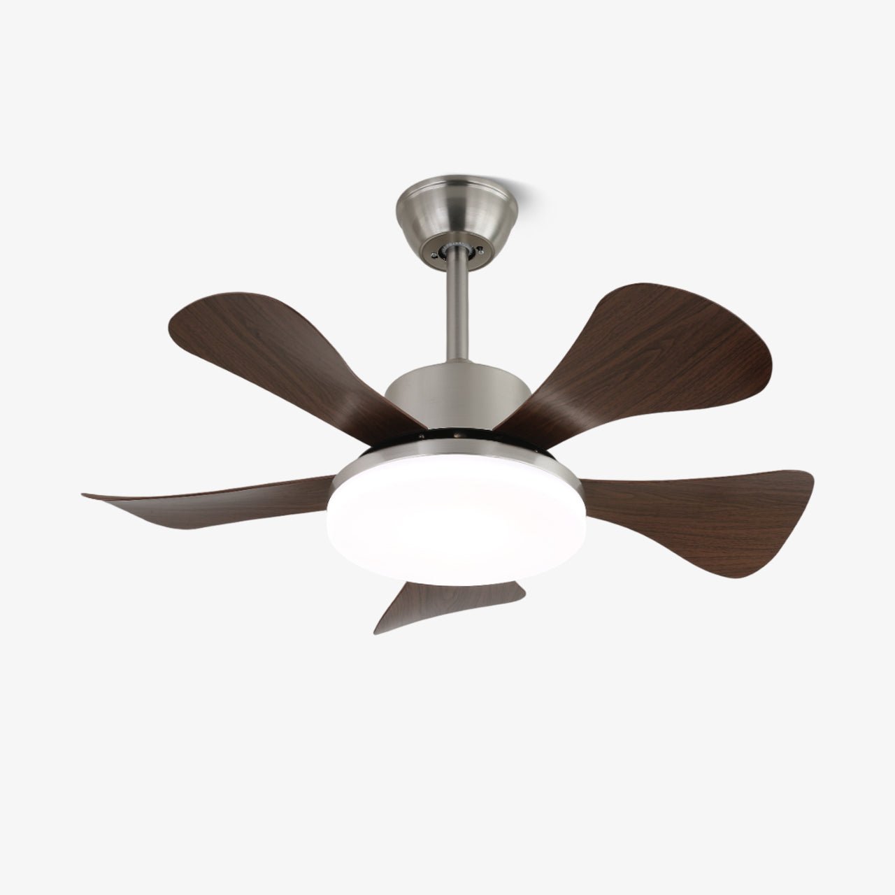 Ventilator de tavan cu iluminare LED Ø91 cm, din lemn și metal, cu 6 viteze și telecomandă, design modern, pentru utilizare în interior, în living și dormitoare – Lamylie