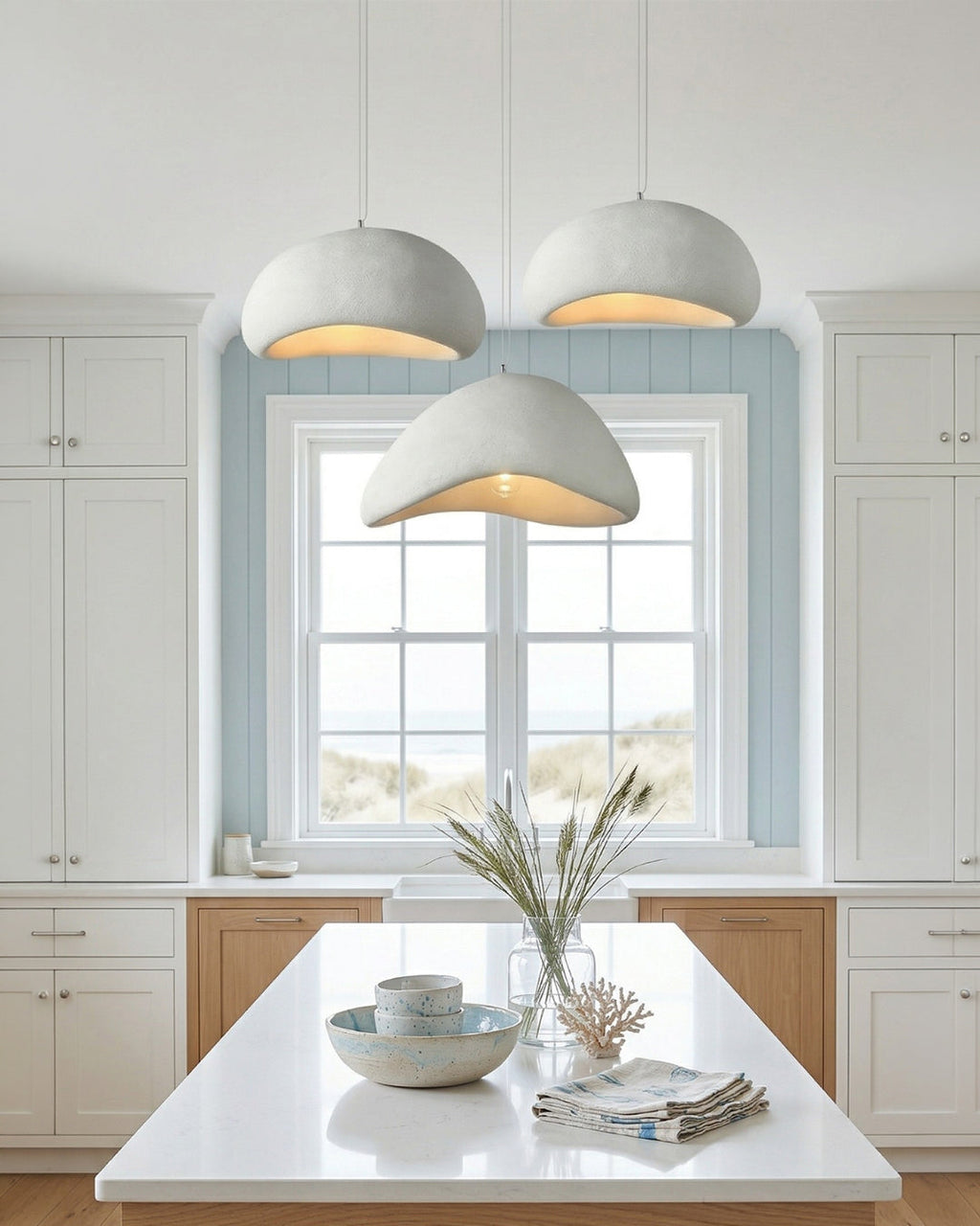 Wabi Sabi Polymer Pendant Lamp | Organic Texture Scandinavian Light Design for Living Room Dining Room - Lamylie