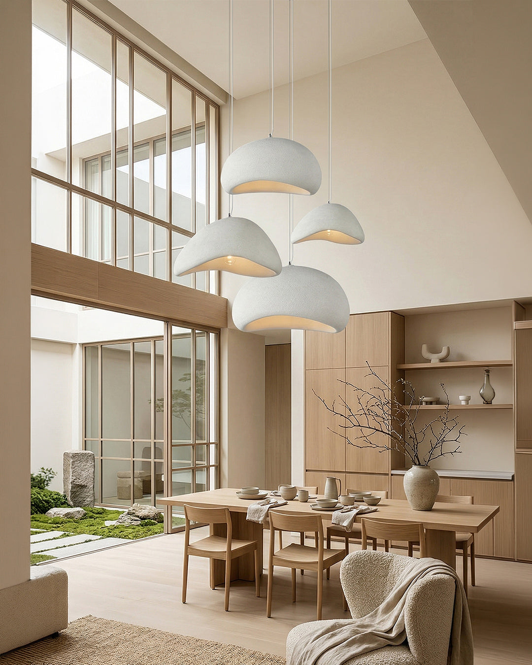 Wabi Sabi Polymer Pendant Lamp | Organic Texture Scandinavian Light Design for Living Room Dining Room - Lamylie