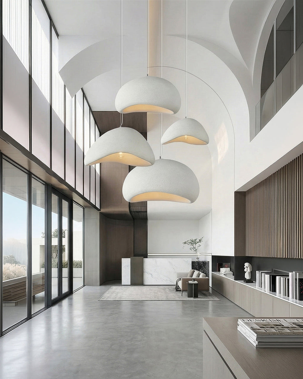 Wabi Sabi Polymer Pendant Lamp | Organic Texture Scandinavian Light Design for Living Room Dining Room - Lamylie