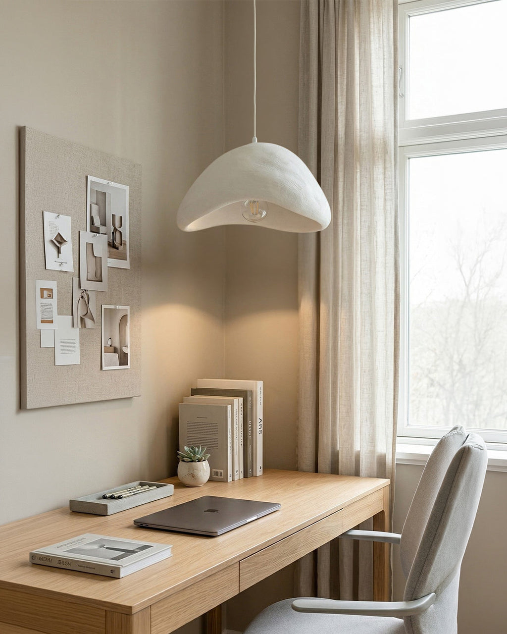 Wabi Sabi Polymer Pendant Lamp | Organic Texture Scandinavian Light Design for Living Room Dining Room - Lamylie