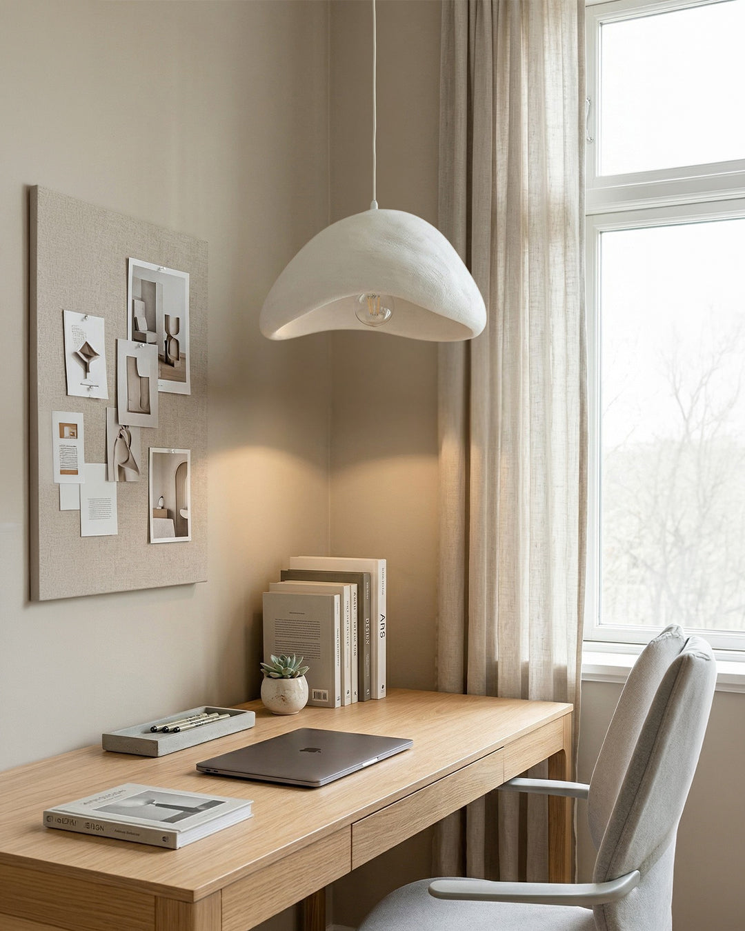 Wabi Sabi Polymer Pendant Lamp | Organic Texture Scandinavian Light Design for Living Room Dining Room - Lamylie