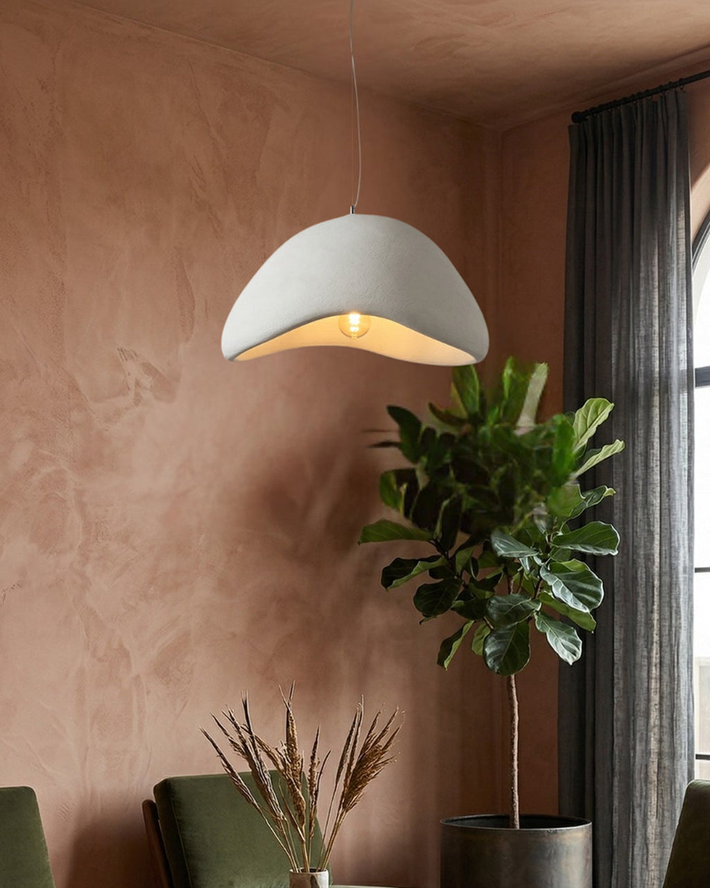 Wabi Sabi Polymer Pendant Lamp | Organic Texture Scandinavian Light Design for Living Room Dining Room - Lamylie