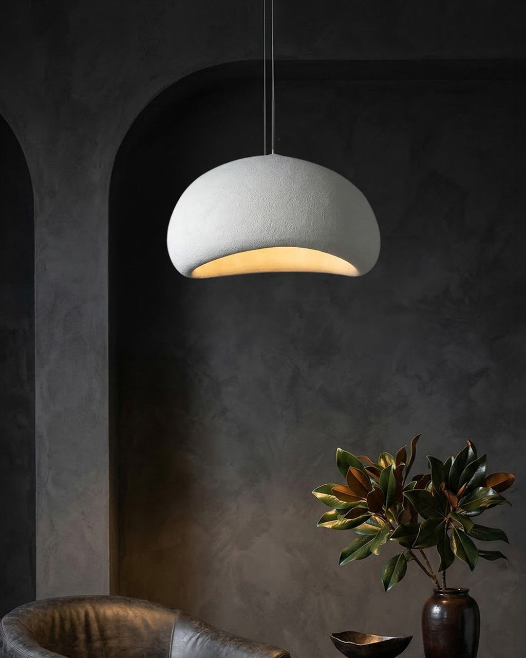 Wabi Sabi Polymer Pendant Lamp | Organic Texture Scandinavian Light Design for Living Room Dining Room - Lamylie