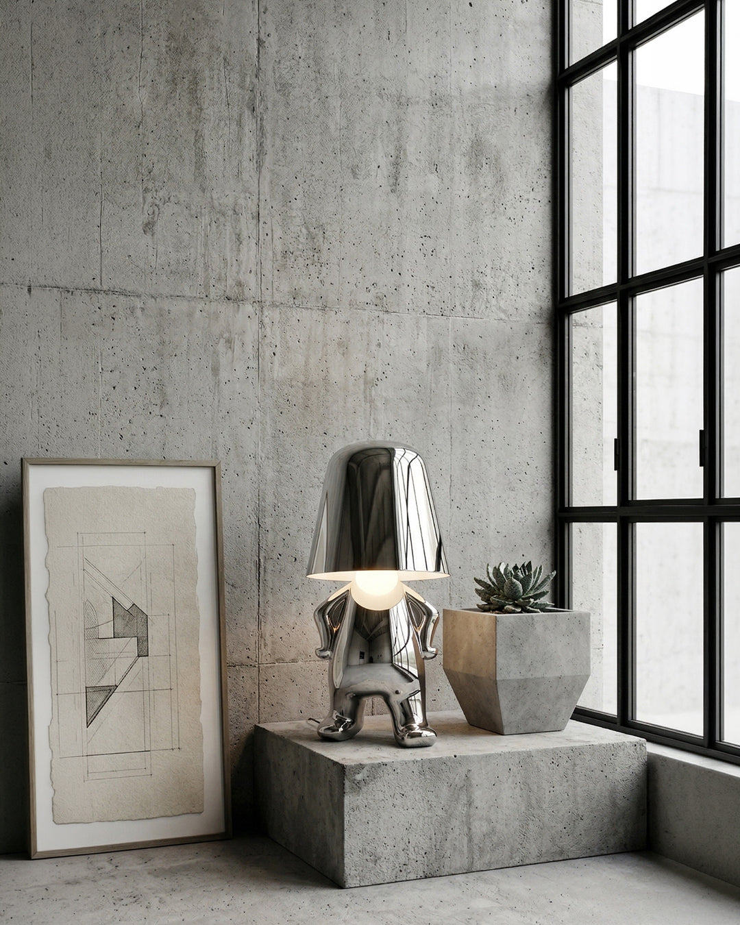 Metal Table Lamp Sculpture Figure Ambient Light Touch Dimmable LED Night Light Gold Silver Modern Design Decorative - Lamylie