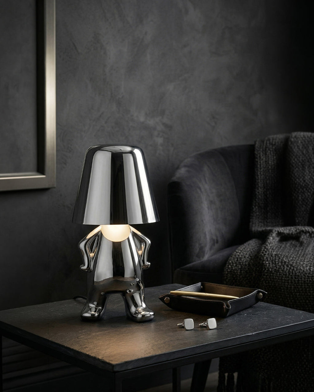 Metal Table Lamp Sculpture Figure Ambient Light Touch Dimmable LED Night Light Gold Silver Modern Design Decorative - Lamylie