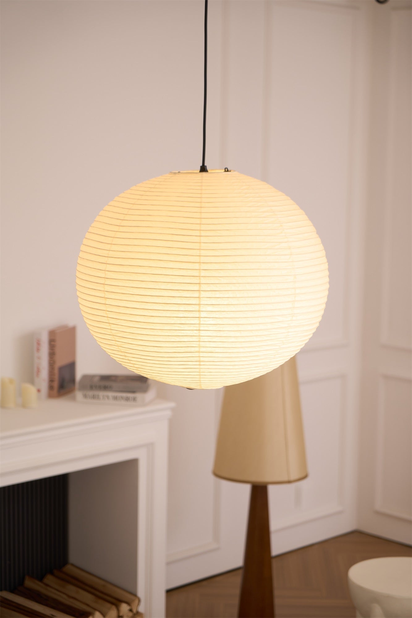 Japanese Mulberry Paper Pendant Lamp — Handmade Washi Lampshade Globe Ambient Lighting - Lamylie