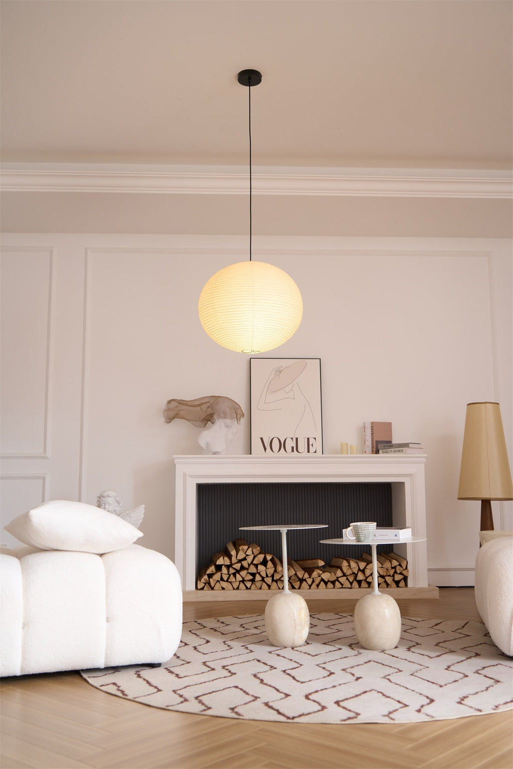 Japanese Mulberry Paper Pendant Lamp — Handmade Washi Lampshade Globe Ambient Lighting - Lamylie