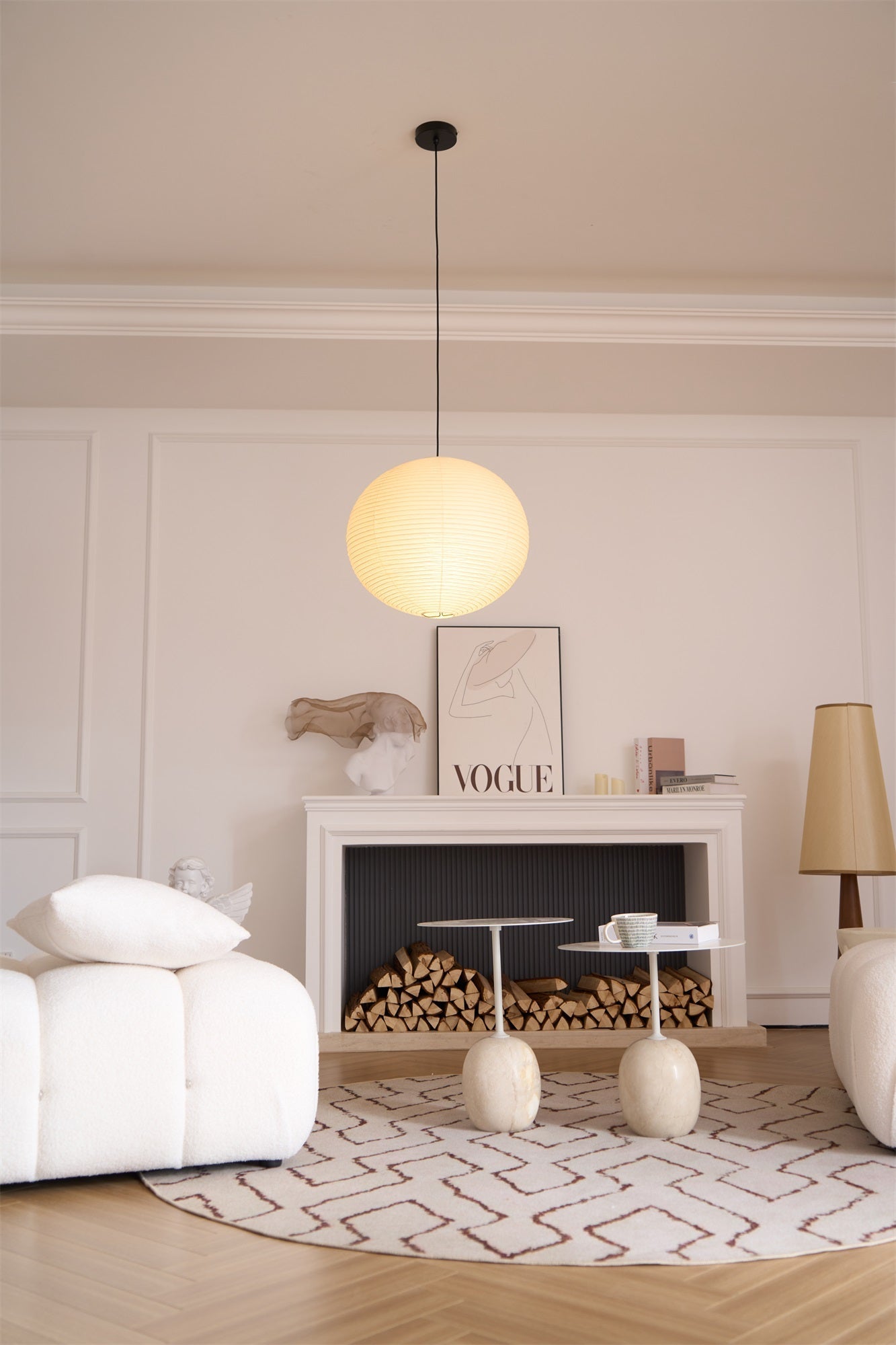 Japanese Mulberry Paper Pendant Lamp — Handmade Washi Lampshade Globe Ambient Lighting - Lamylie