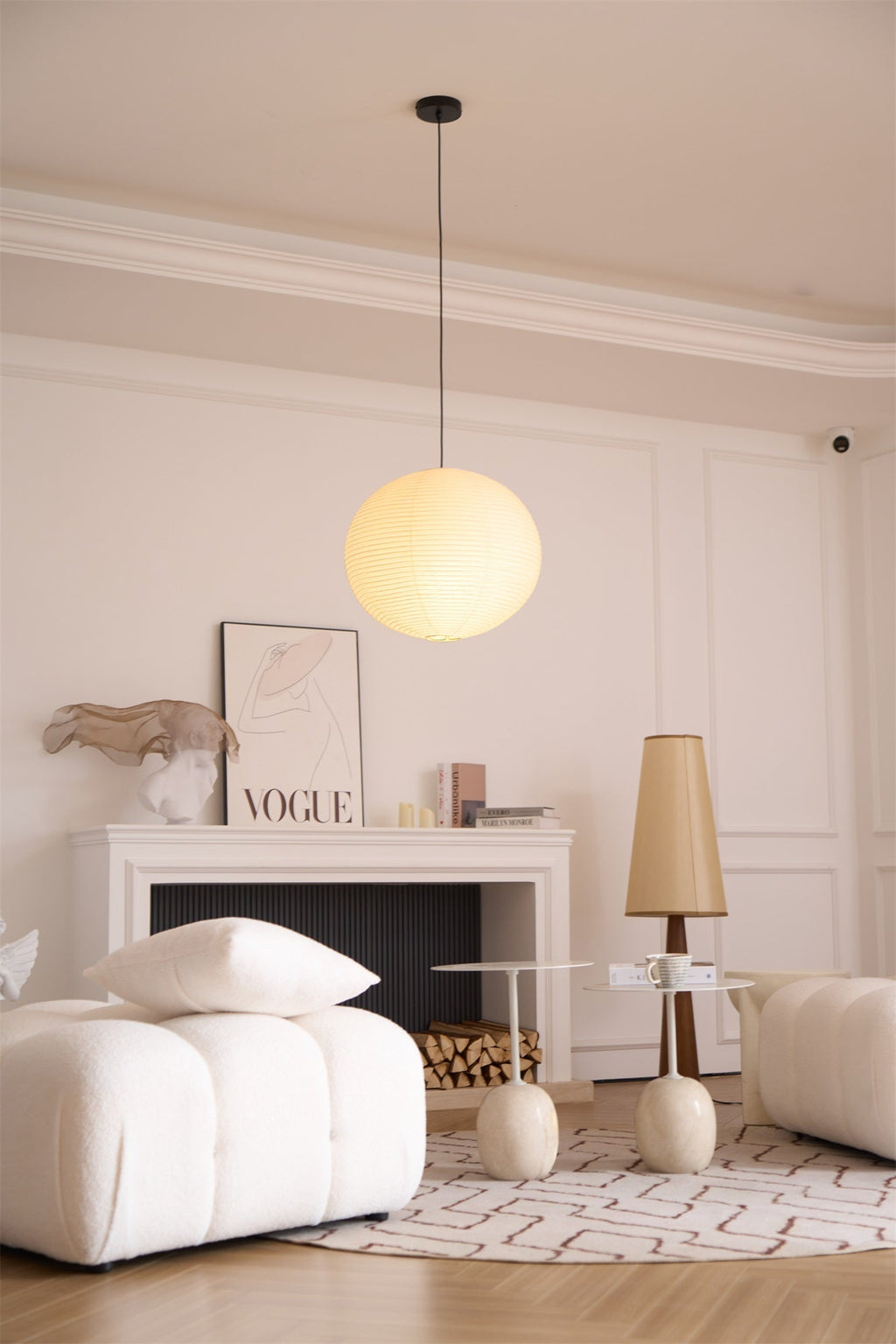 Japanese Mulberry Paper Pendant Lamp — Handmade Washi Lampshade Globe Ambient Lighting - Lamylie