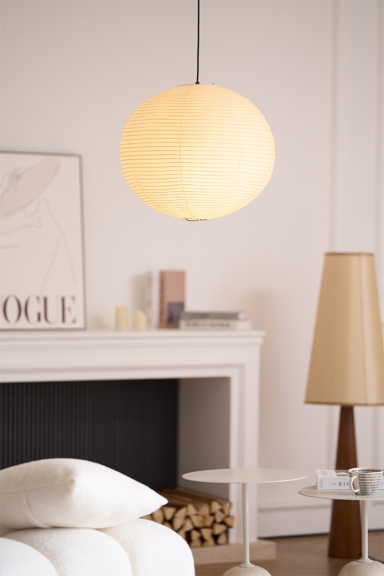 Japanese Mulberry Paper Pendant Lamp — Handmade Washi Lampshade Globe Ambient Lighting - Lamylie