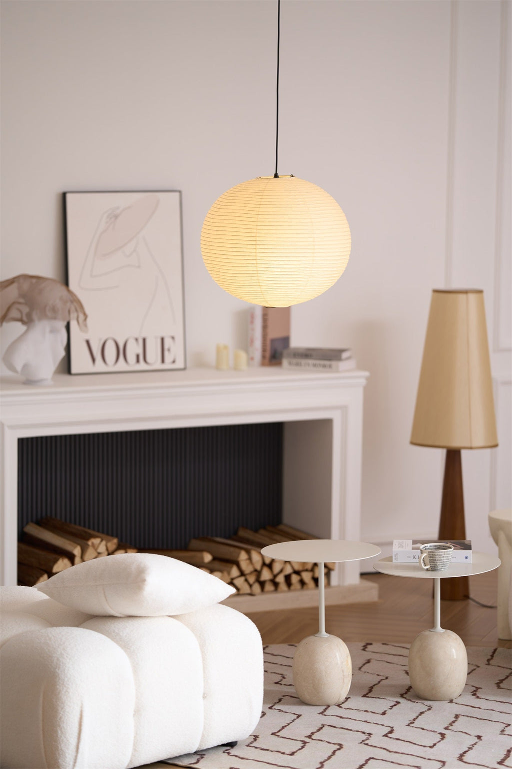 Japanese Mulberry Paper Pendant Lamp — Handmade Washi Lampshade Globe Ambient Lighting - Lamylie