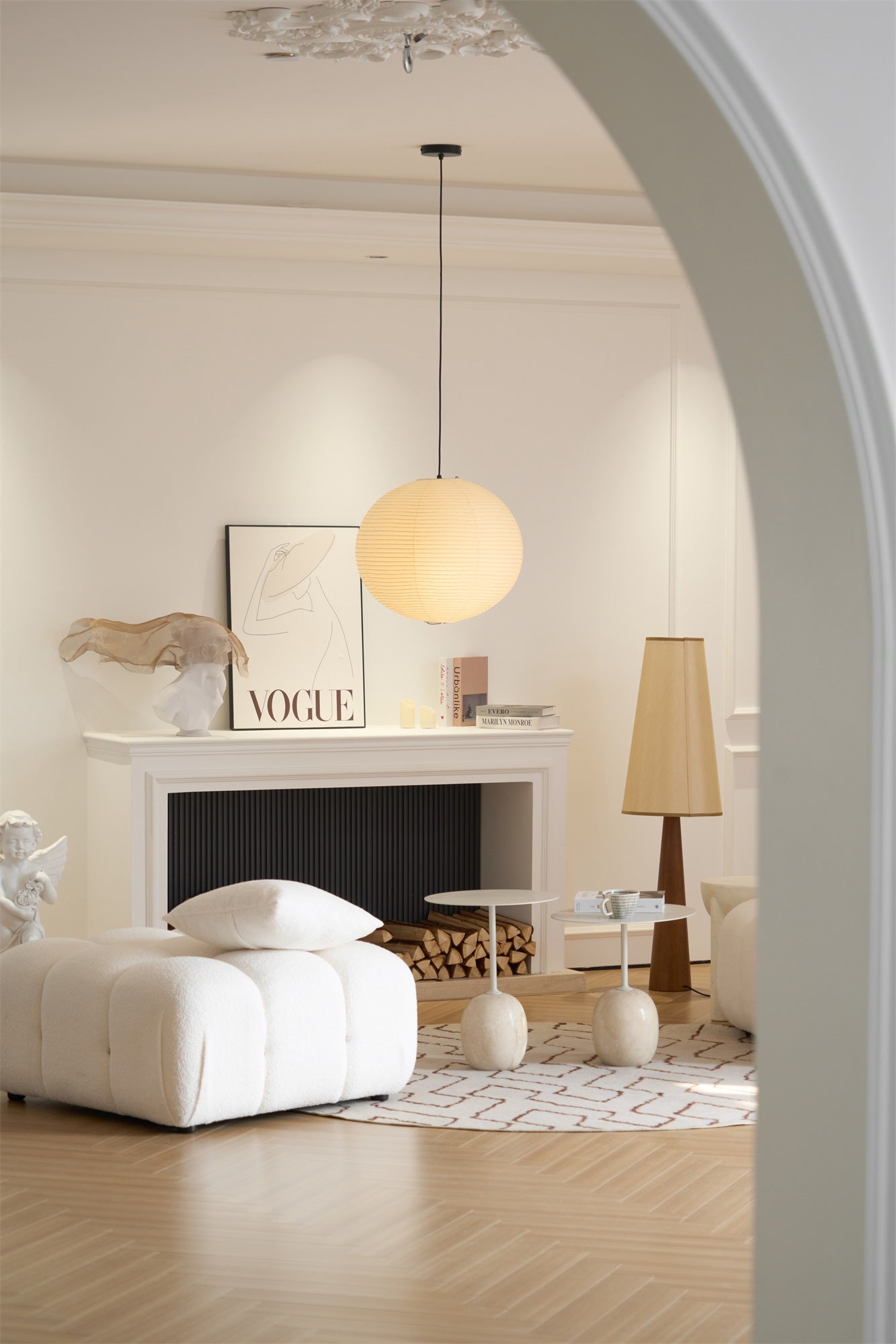 Japanese Mulberry Paper Pendant Lamp — Handmade Washi Lampshade Globe Ambient Lighting - Lamylie