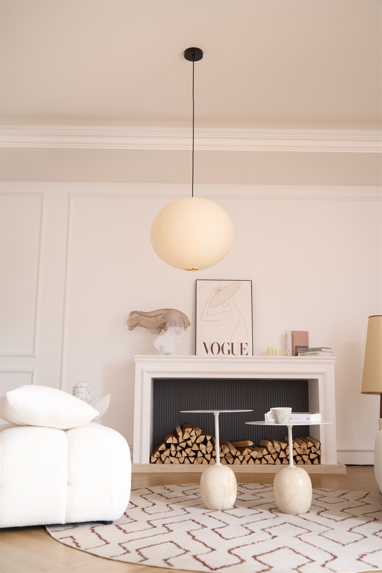 Japanese Mulberry Paper Pendant Lamp — Handmade Washi Lampshade Globe Ambient Lighting - Lamylie