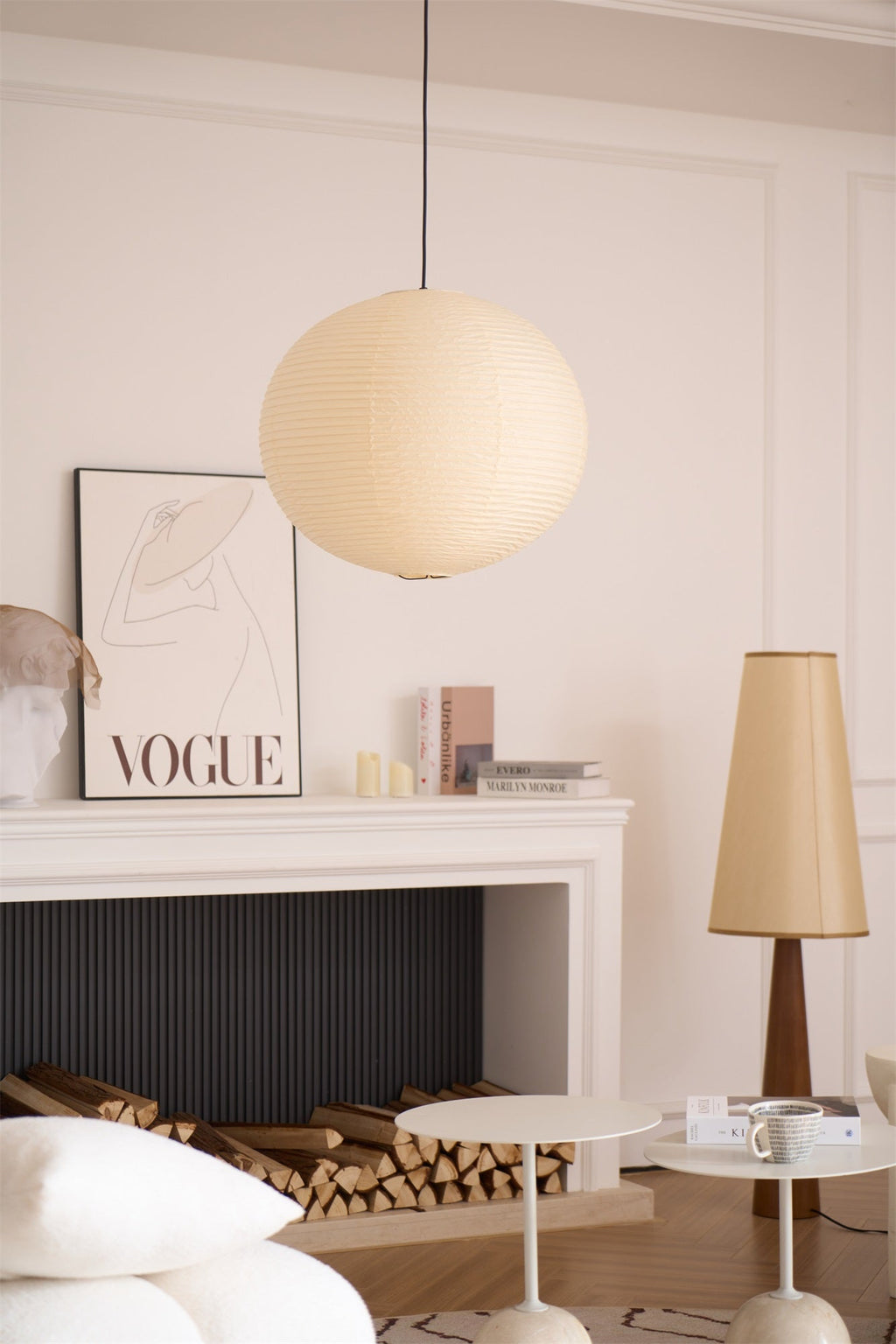 Japanese Mulberry Paper Pendant Lamp — Handmade Washi Lampshade Globe Ambient Lighting - Lamylie