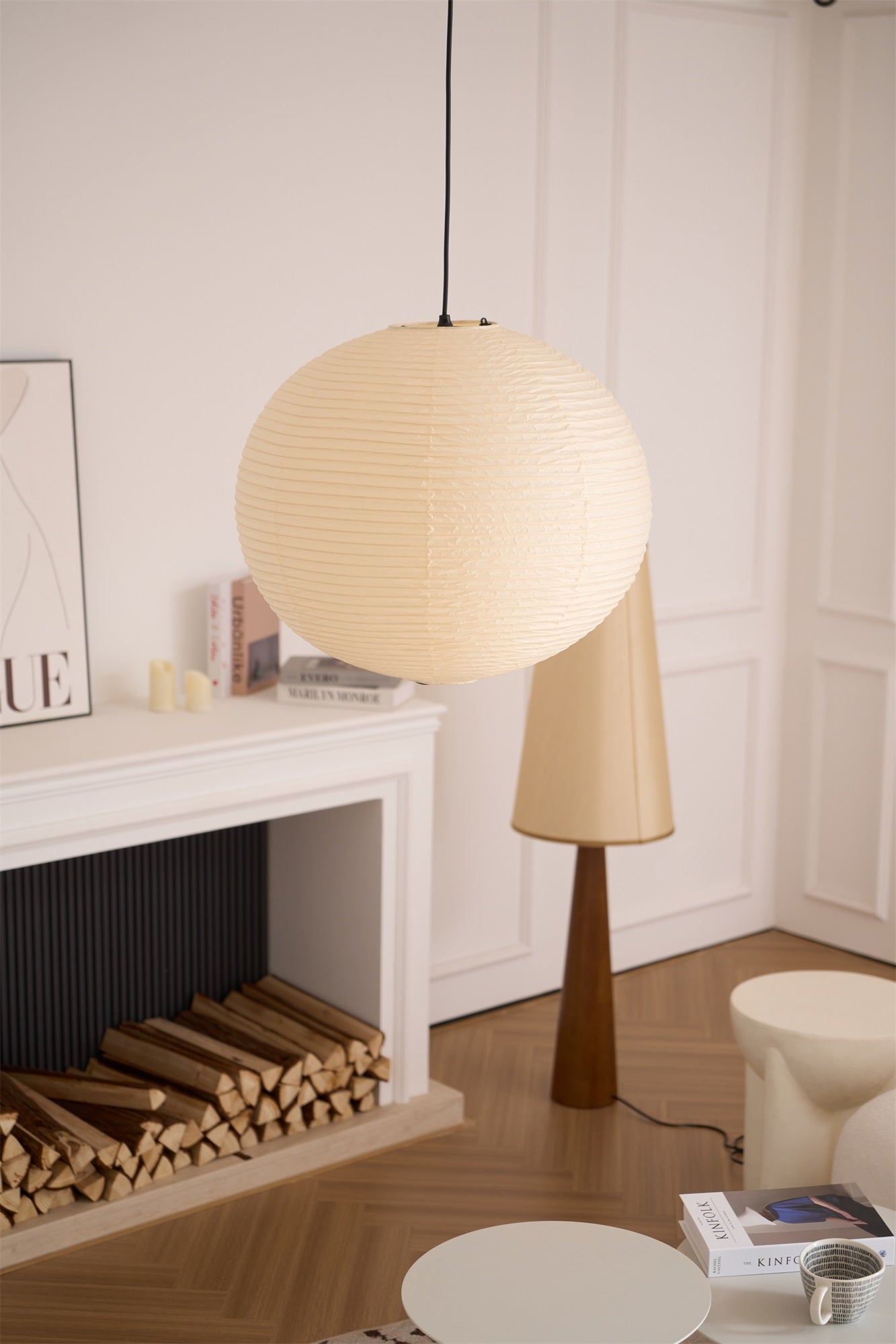 Japanese Mulberry Paper Pendant Lamp — Handmade Washi Lampshade Globe Ambient Lighting - Lamylie