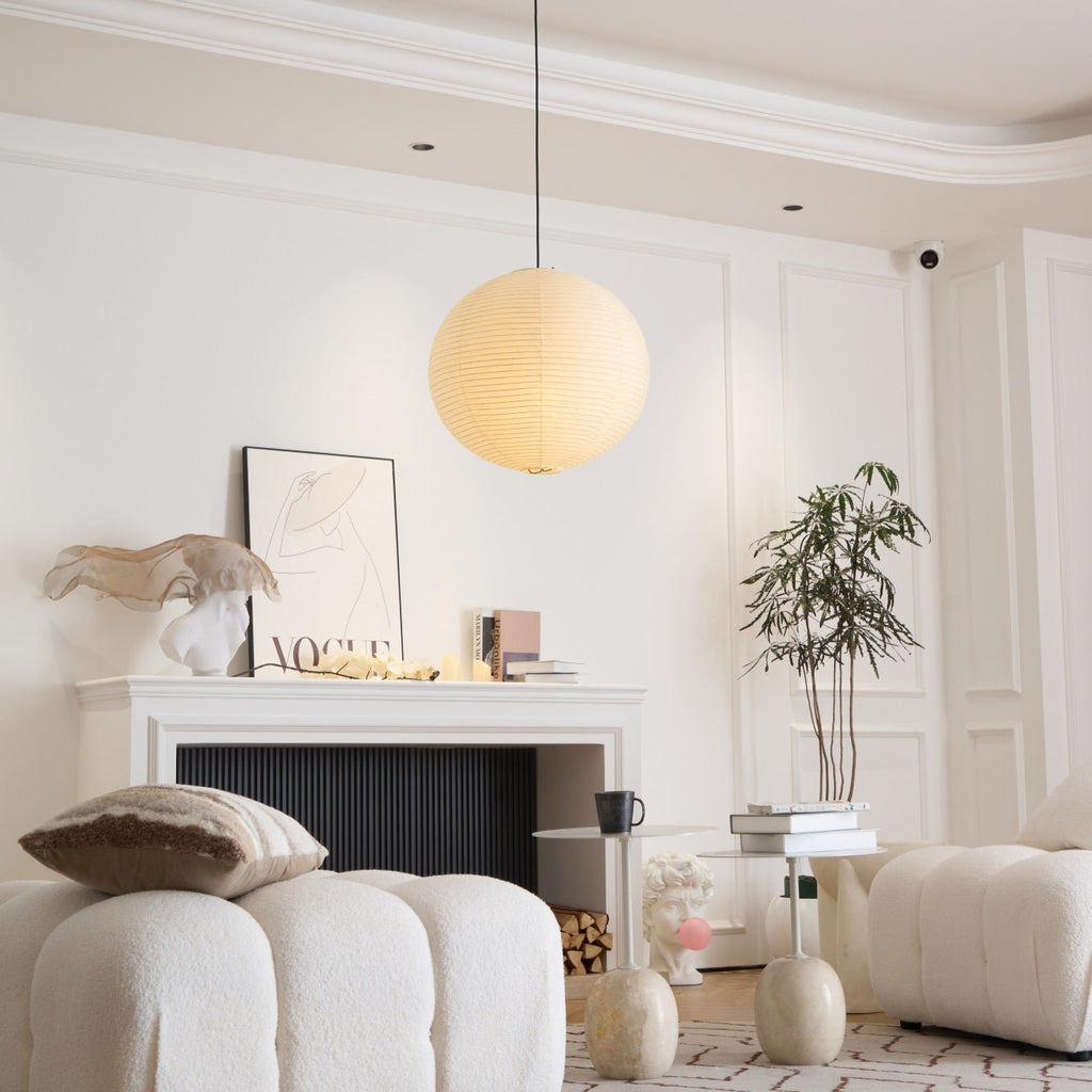 Japanese Mulberry Paper Pendant Lamp — Handmade Washi Lampshade Globe Ambient Lighting - Lamylie