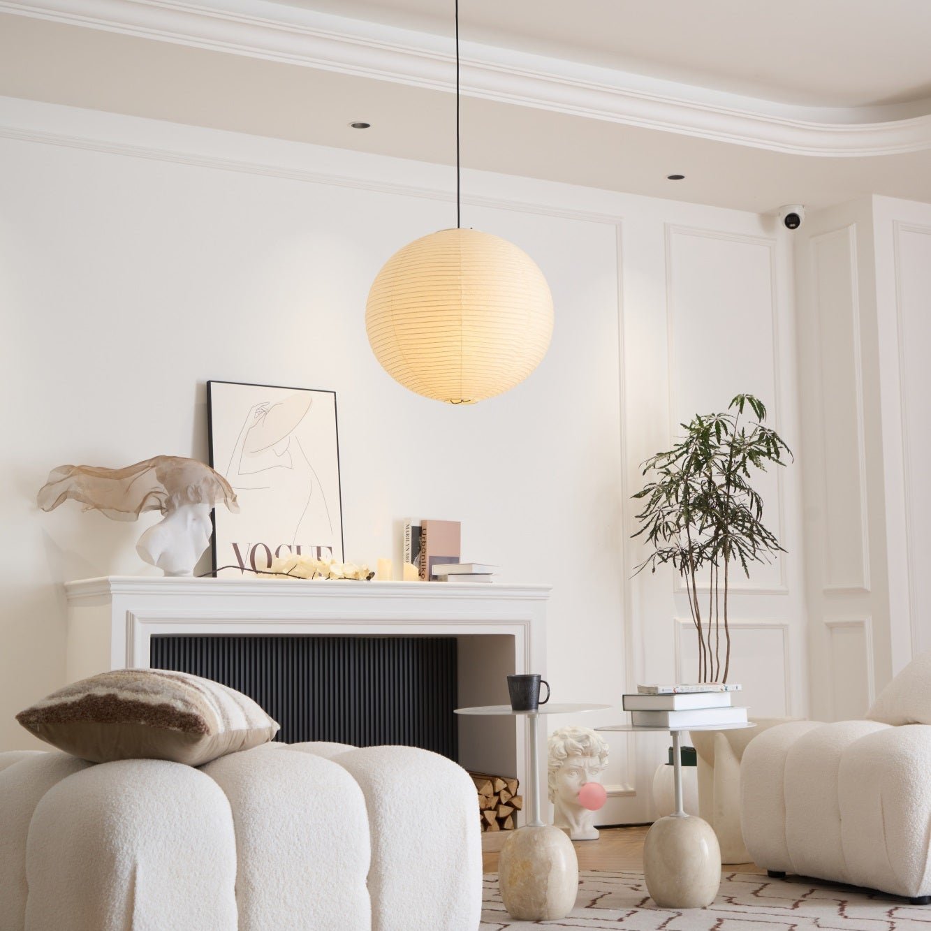 Japanese Mulberry Paper Pendant Lamp — Handmade Washi Lampshade Globe Ambient Lighting - Lamylie