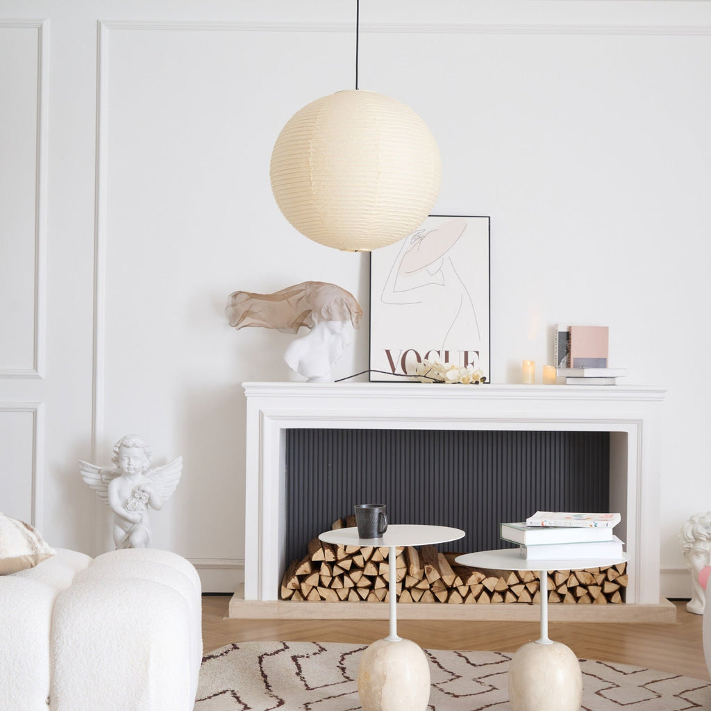 Japanese Mulberry Paper Pendant Lamp — Handmade Washi Lampshade Globe Ambient Lighting - Lamylie