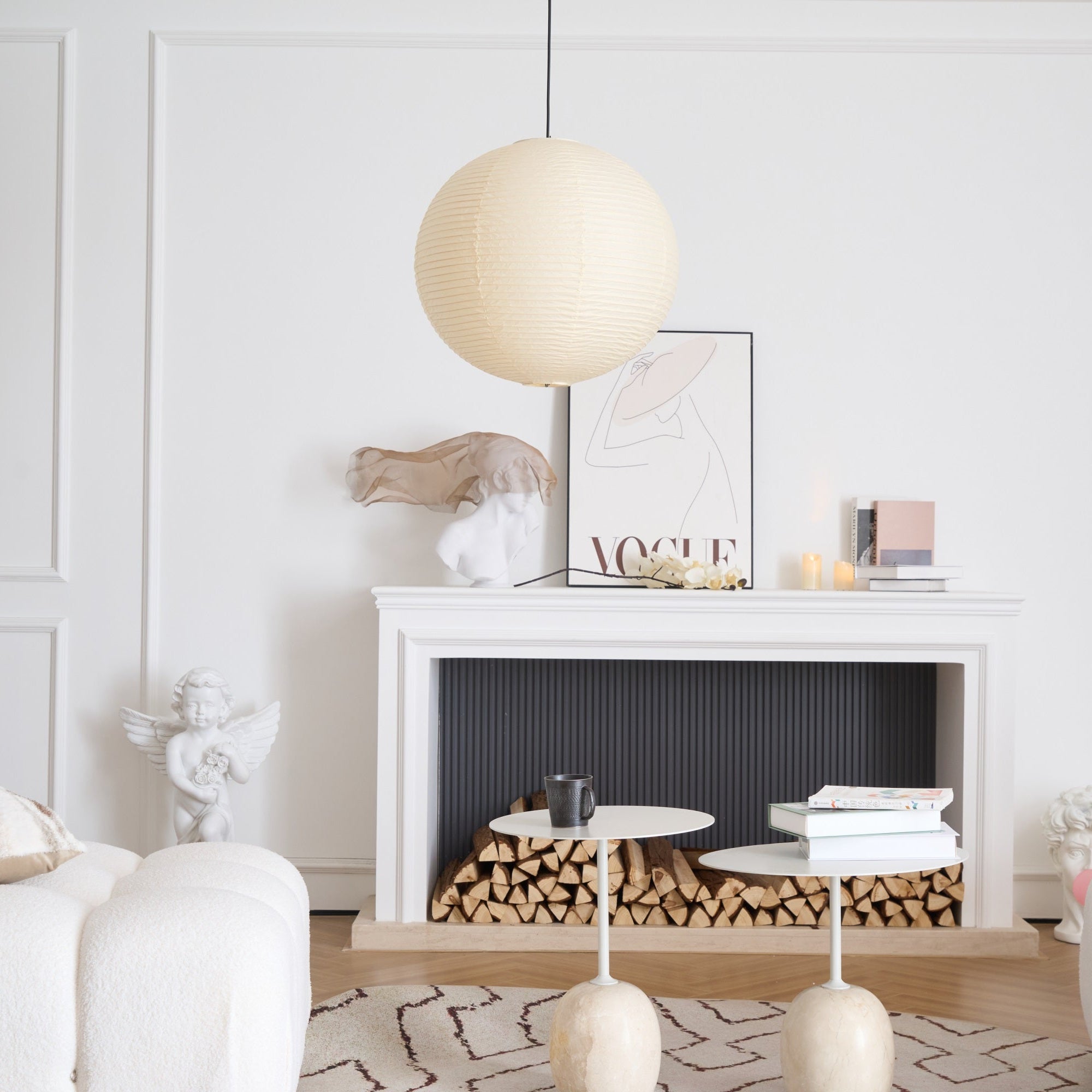 Japanese Mulberry Paper Pendant Lamp — Handmade Washi Lampshade Globe Ambient Lighting - Lamylie